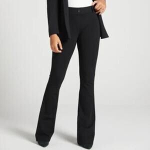 $78 Betabrand Black Knit Classic Dress Pant Yoga Pant Bootcut XLP PETITE Office